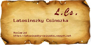 Latosinszky Csinszka névjegykártya